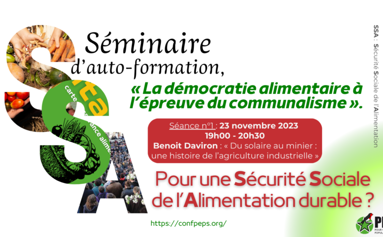  PEPS organise un séminaire d’auto-formation à partir de novembre 2023, « La démocratie alimentaire à l’épreuve du communalisme »