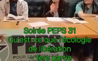Capture de la vidéo du 26/9/24 de la soirée débat sur l'écologie de libération avec Patrick Farbiaz, Marjorie Keters, Ritchy Thibault, et Odile Maurin