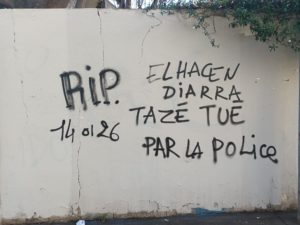 RIP - El Hacen Diarra Tazé et Tué par la police 14 janvier 2026. Les murs parlent, la masse se tait !
