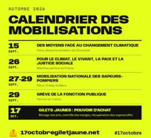 Calendrier de mobilisation